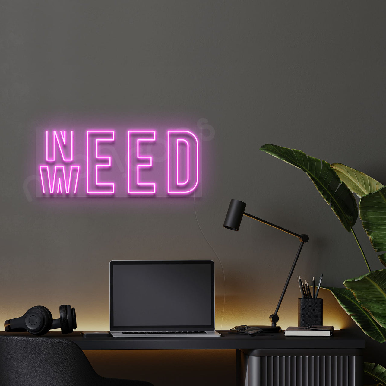 "Need Weed" Neon Sign 60cm (2ft) / Pink / LED by Neon Icons