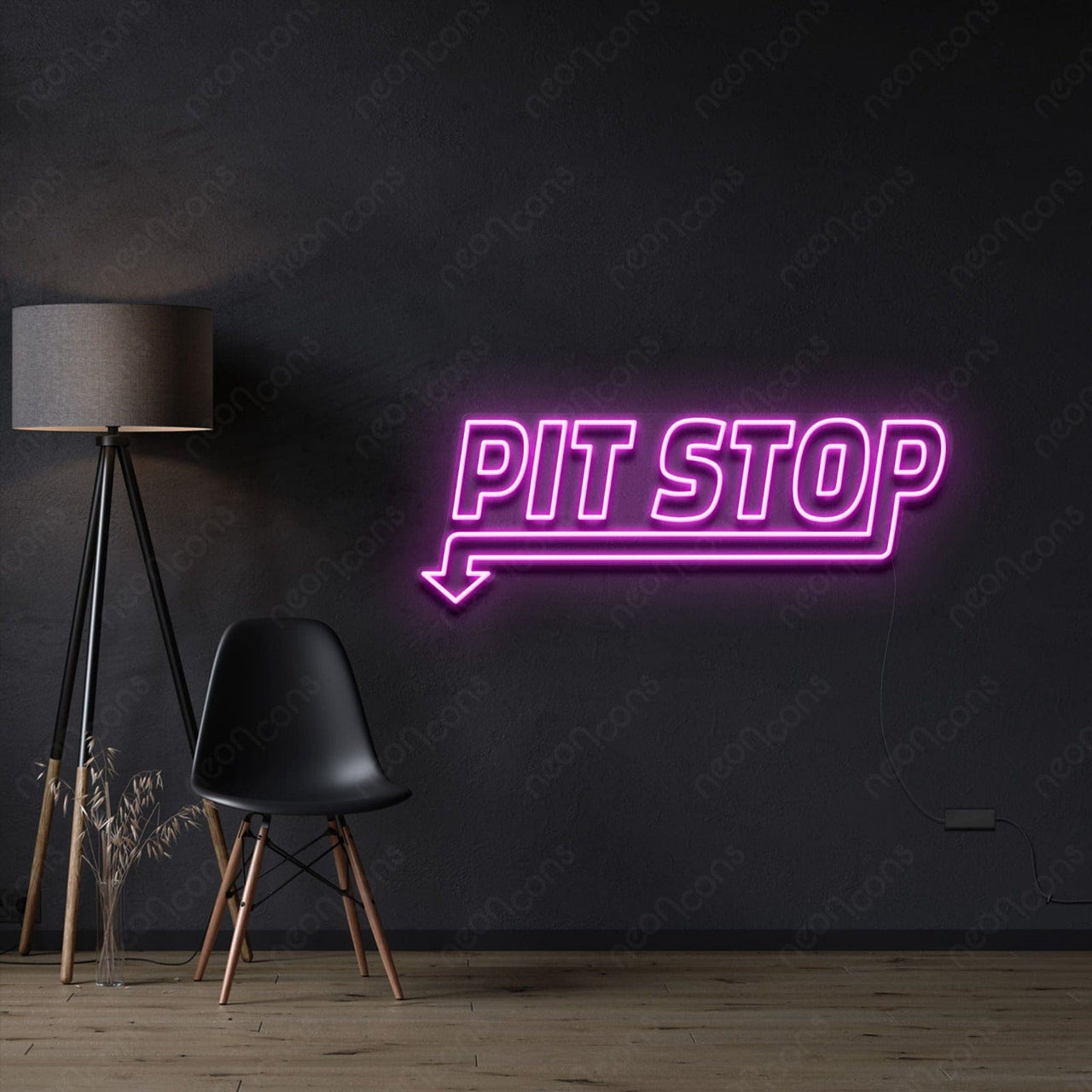 "PitStop" Neon Sign 60cm (2ft) / Pink / LED Neon by Neon Icons