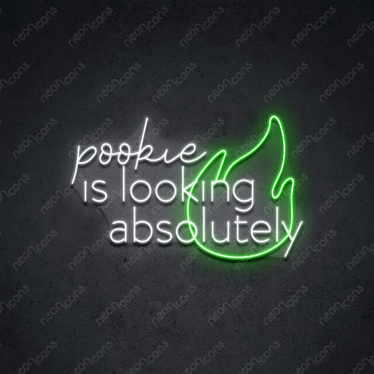 "Pookie Is Fire" LED Neon 45cm (1.5ft) / Green / LED Neon by Neon Icons