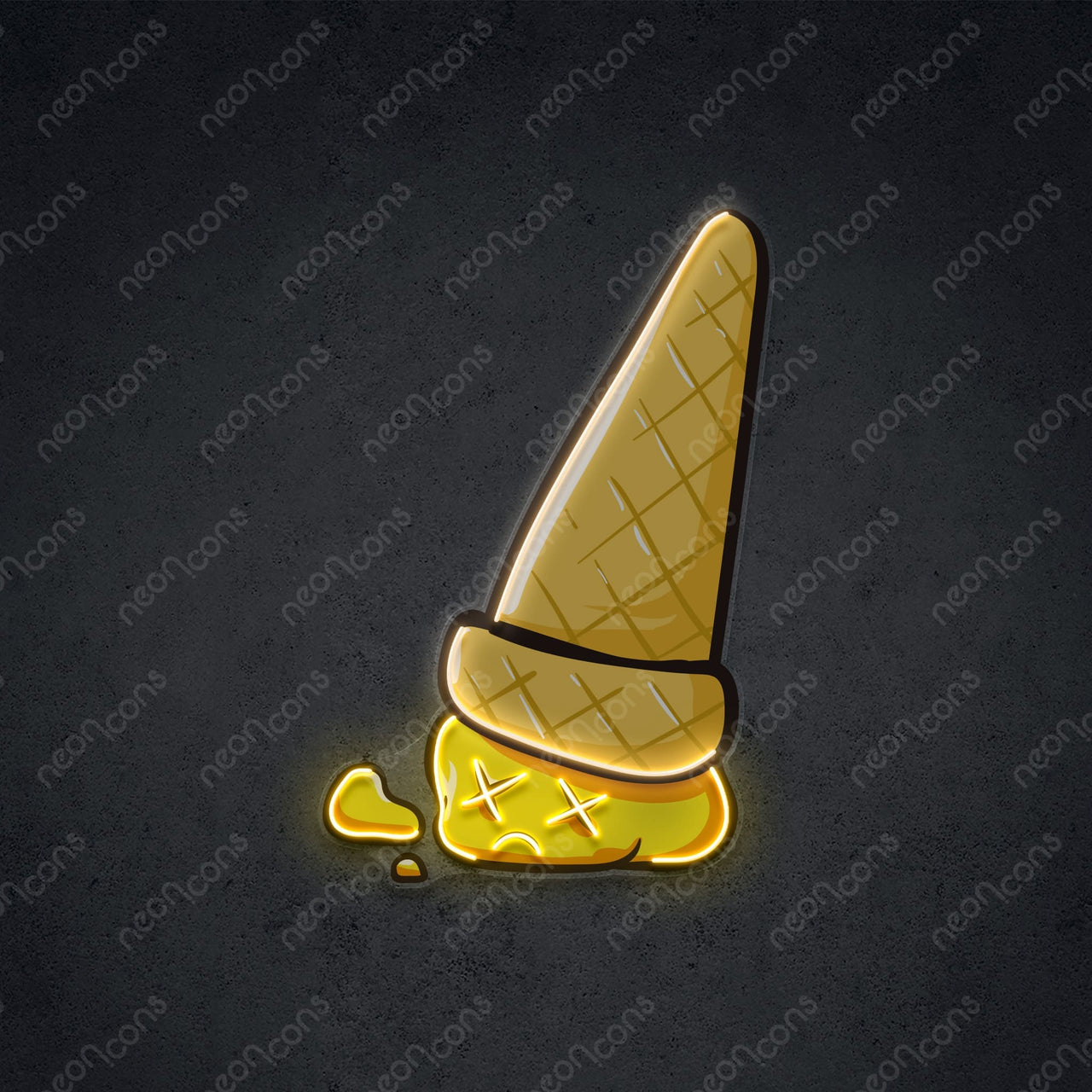 "Sadcream Cone" LED Neon x Print 45cm (1.5ft) / Yellow / LED Neon x Print by Neon Icons