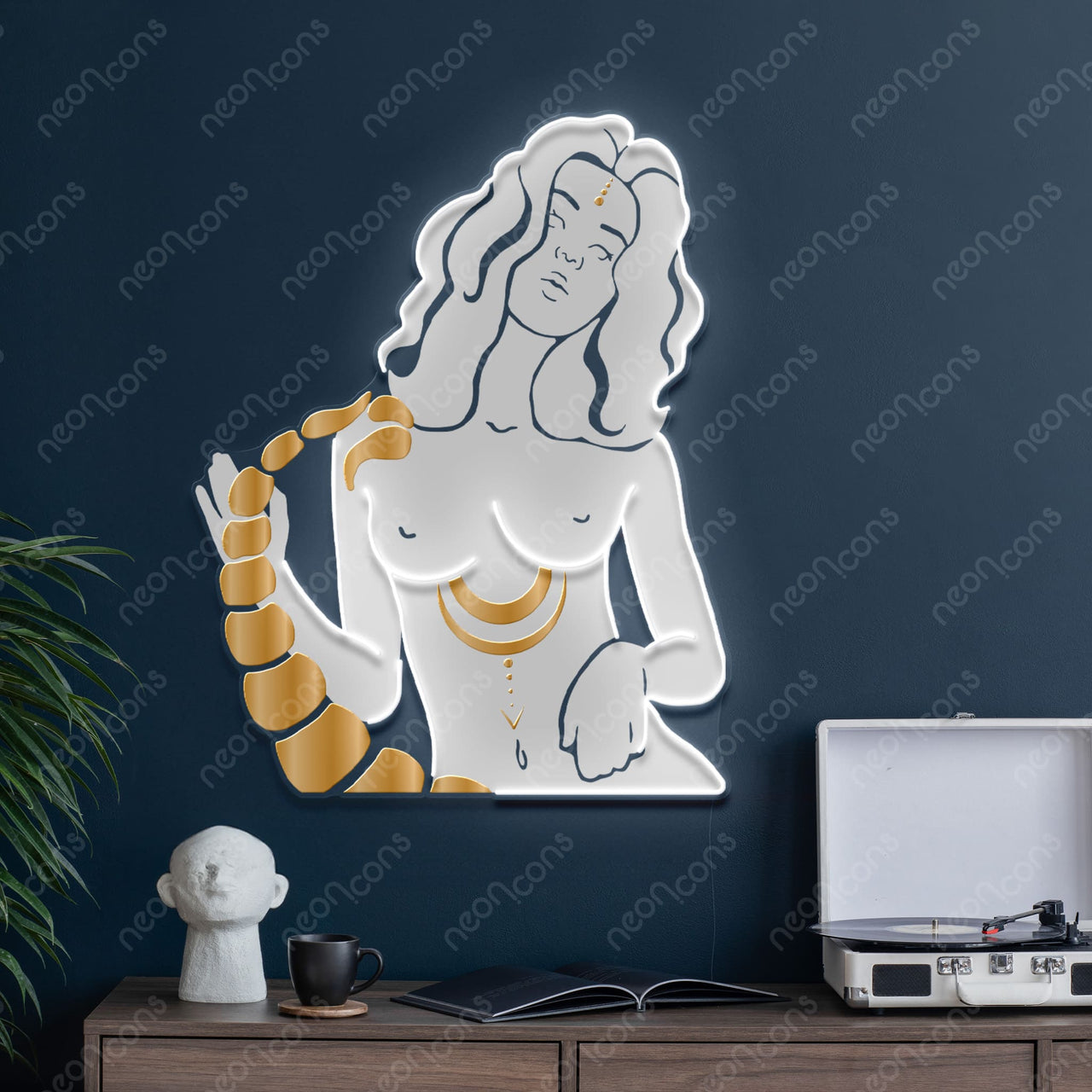 "Scorpio Goddess" LED Neon x Print x Reflective Acrylic by Neon Icons