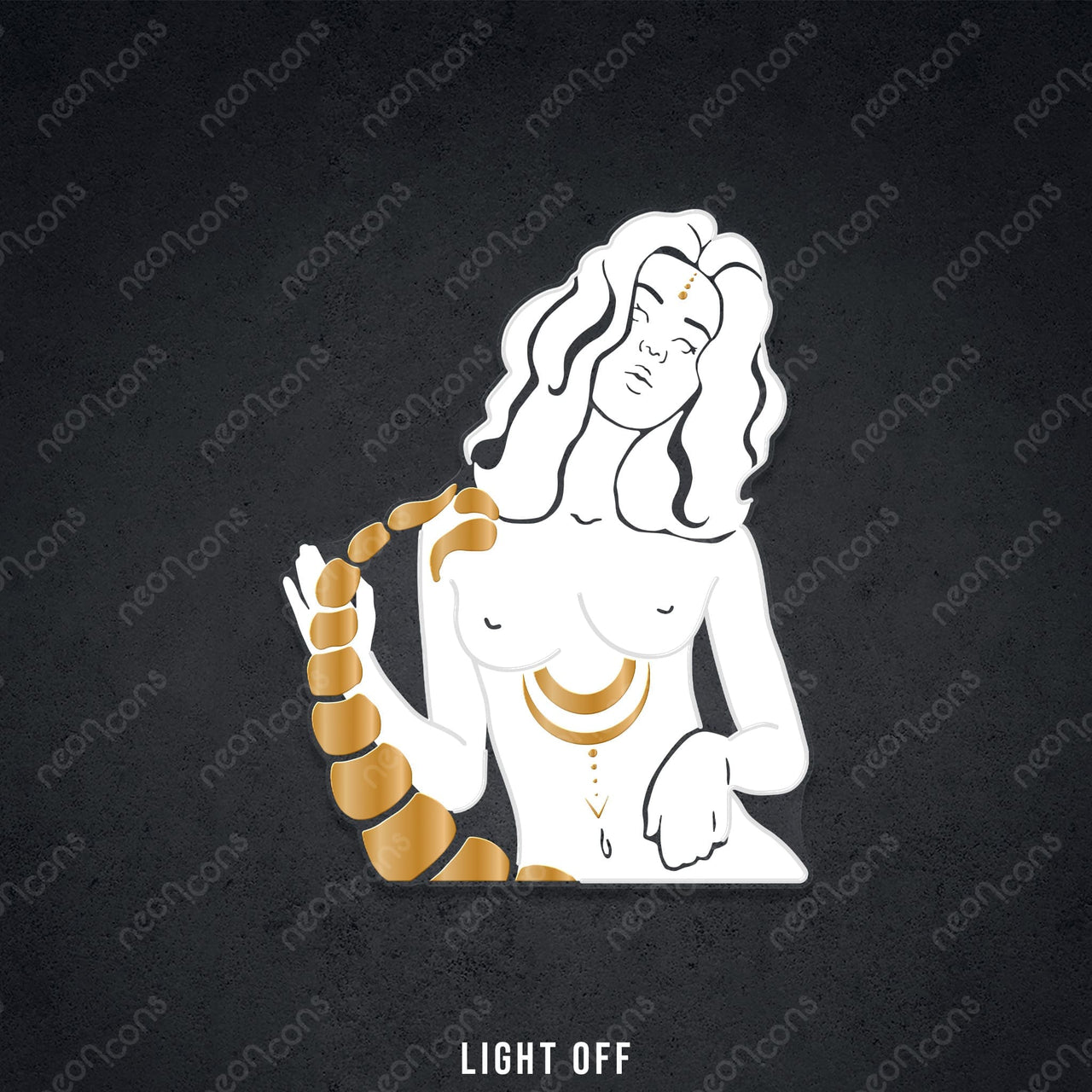 "Scorpio Goddess" LED Neon x Print x Reflective Acrylic by Neon Icons