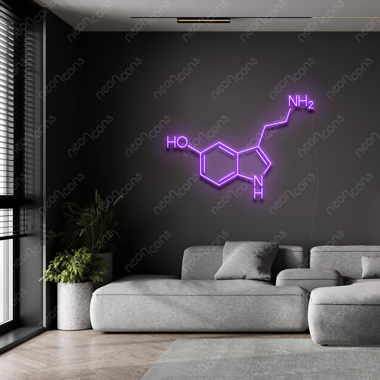 "Serotonin Molecule" LED Neon by Neon Icons