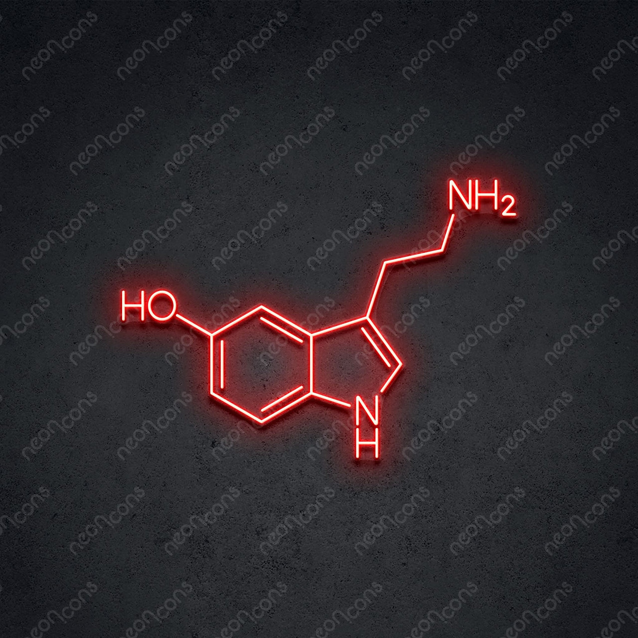 "Serotonin Molecule" LED Neon 60cm (2ft) / Red / LED Neon by Neon Icons