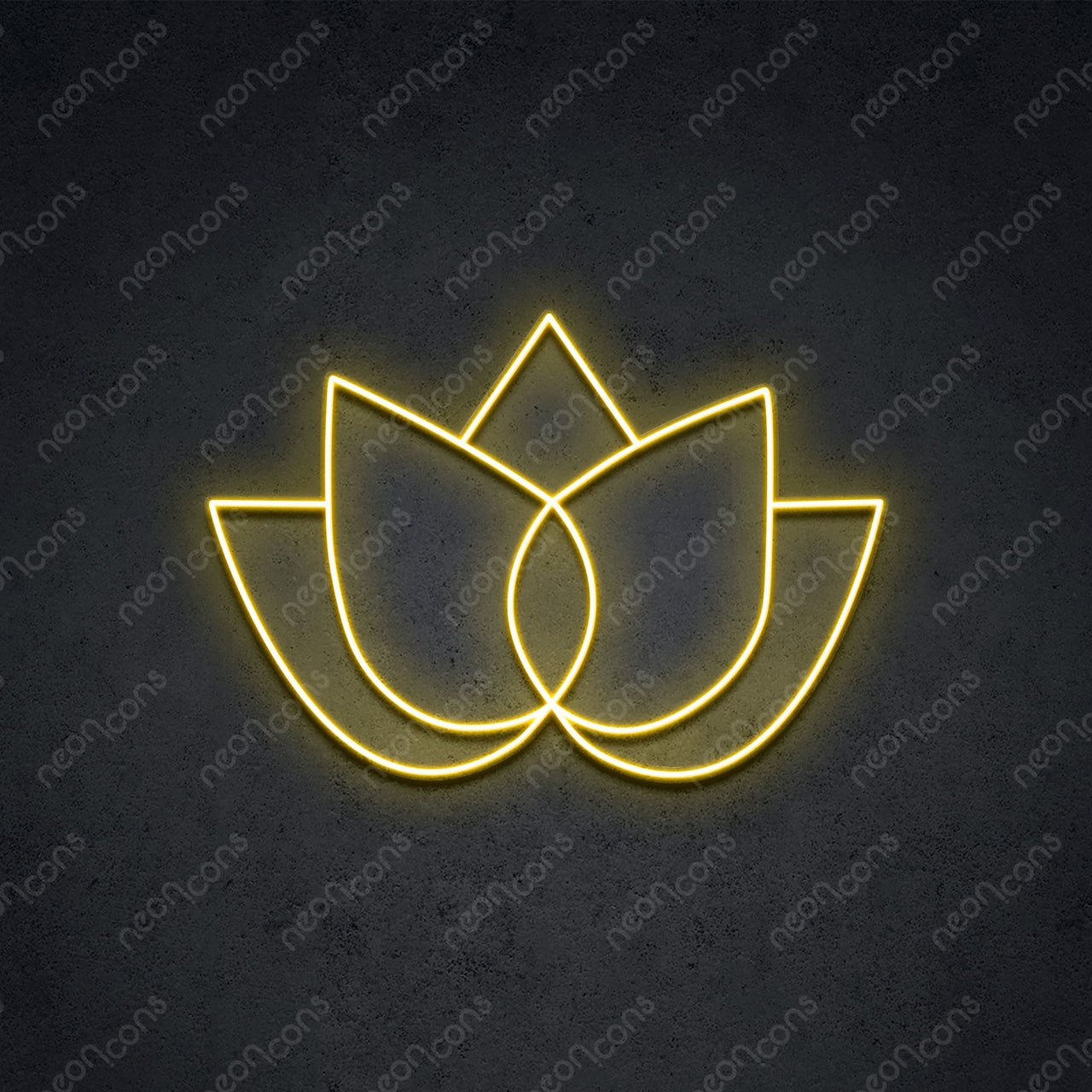 "Simple Lotus" LED Neon 45cm (1.5ft) / Yellow / LED Neon by Neon Icons