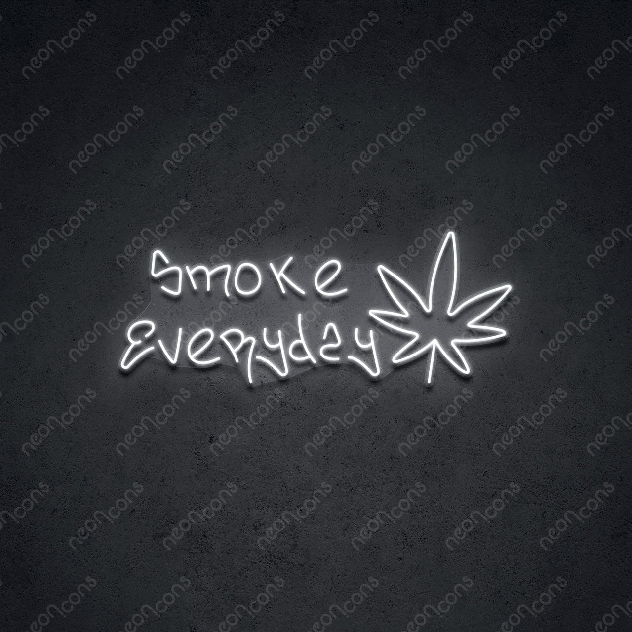 "Smoke Weed Everyday" Neon Sign 60cm (2ft) / White / LED Neon by Neon Icons