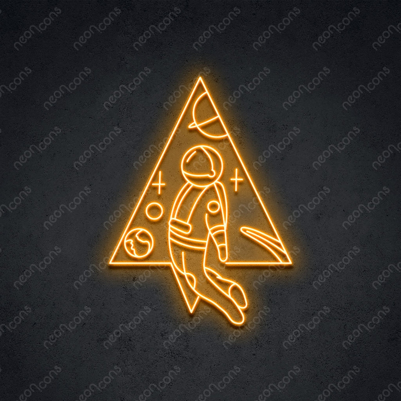 "Spaceman Triangle" LED Neon 60cm (2ft) / Orange / LED Neon by Neon Icons