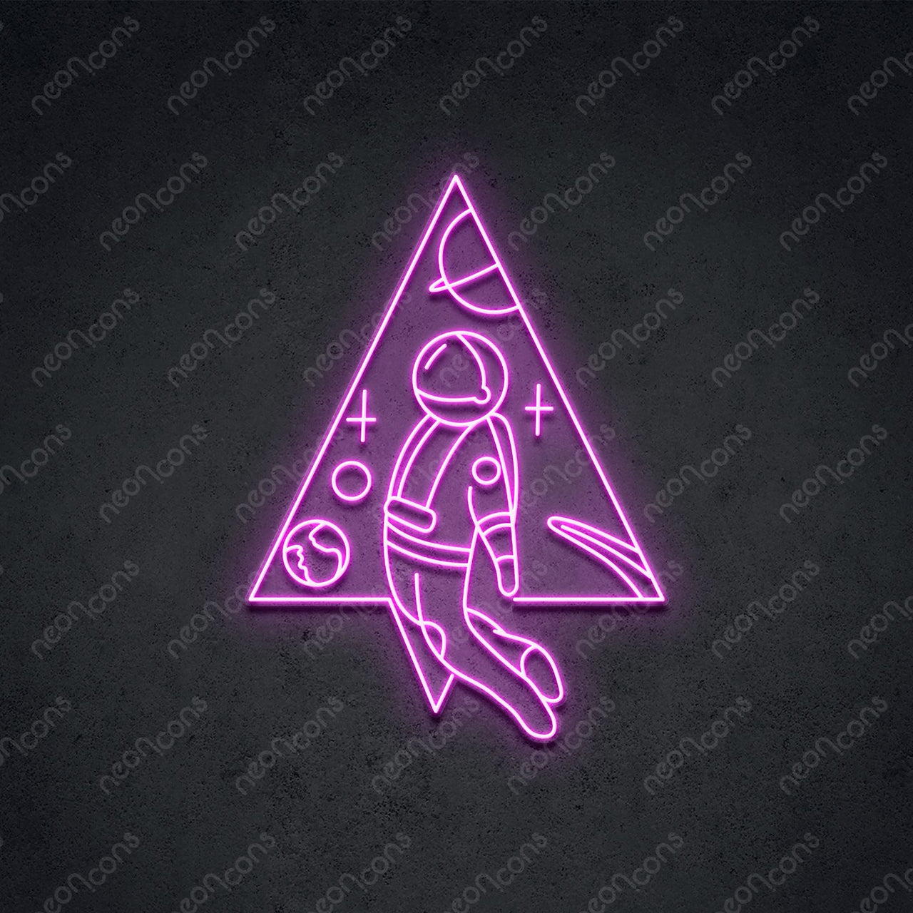 "Spaceman Triangle" LED Neon 60cm (2ft) / Pink / LED Neon by Neon Icons