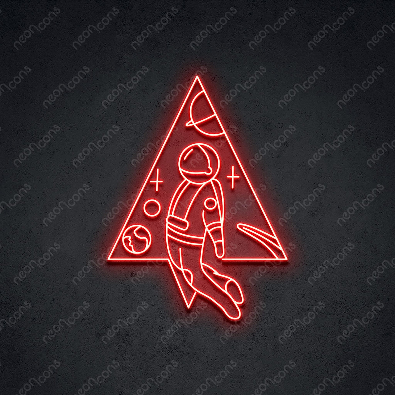 "Spaceman Triangle" LED Neon 60cm (2ft) / Red / LED Neon by Neon Icons