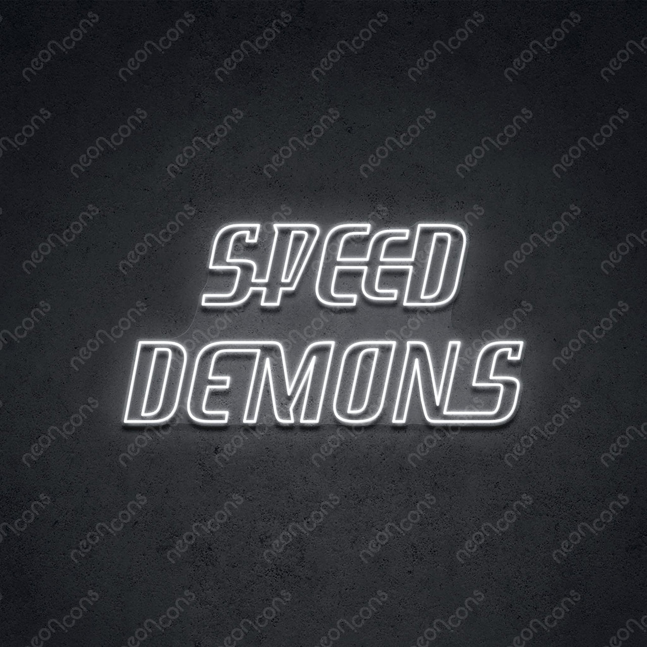 "Speed Demons" LED Neon 90cm (3ft) / White / LED Neon by Neon Icons