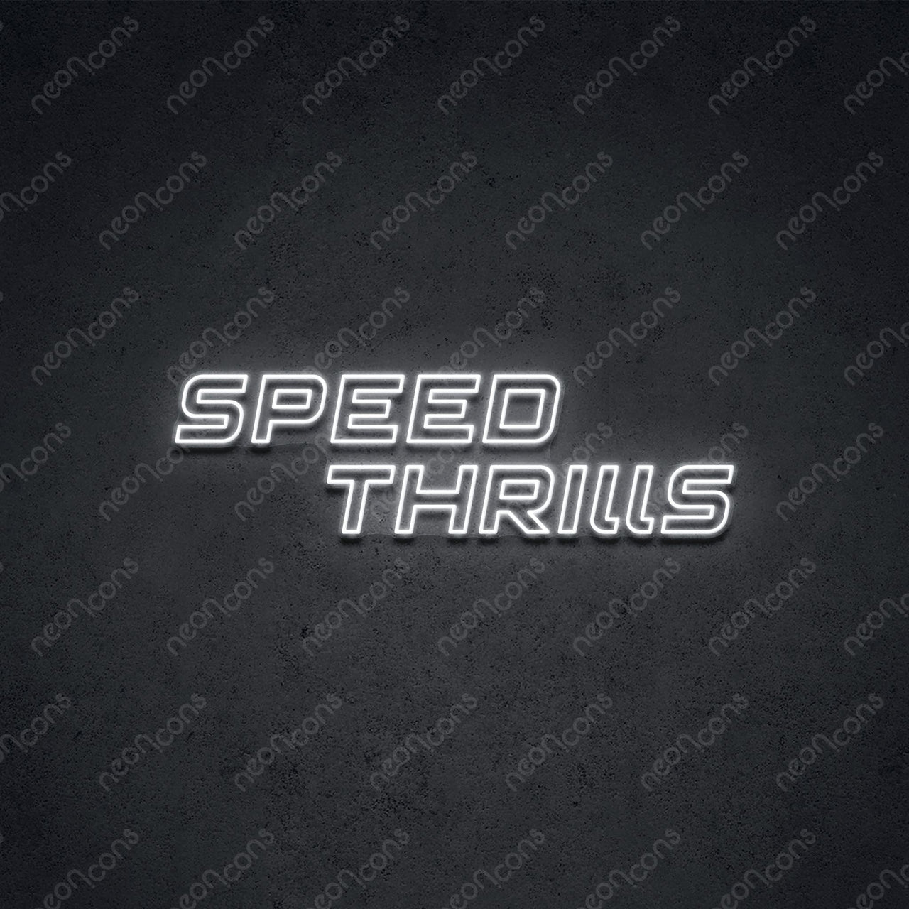 "Speed Thrills" LED Neon 90cm (3ft) / White / LED Neon by Neon Icons