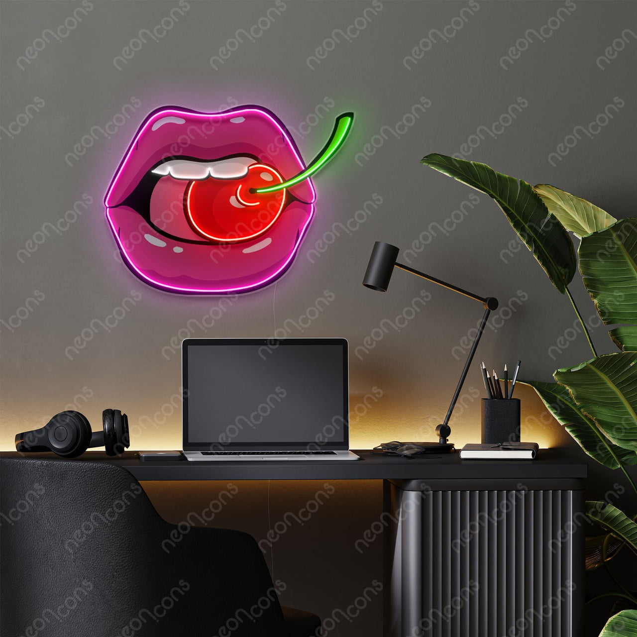 "Sweet Cherry Flavor" LED Neon x Print by Neon Icons