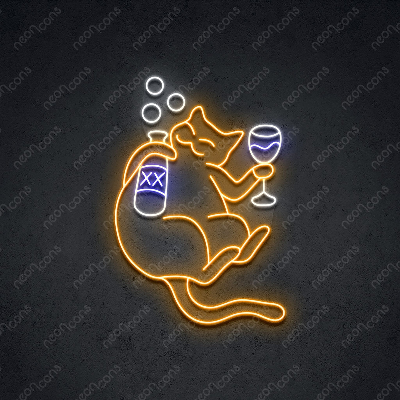 "Tabbed Out Tabby" LED Neon 45cm (1.5ft) / Blue / LED Neon by Neon Icons