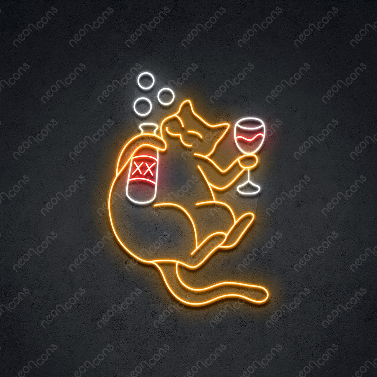 "Tabbed Out Tabby" LED Neon 45cm (1.5ft) / Red / LED Neon by Neon Icons