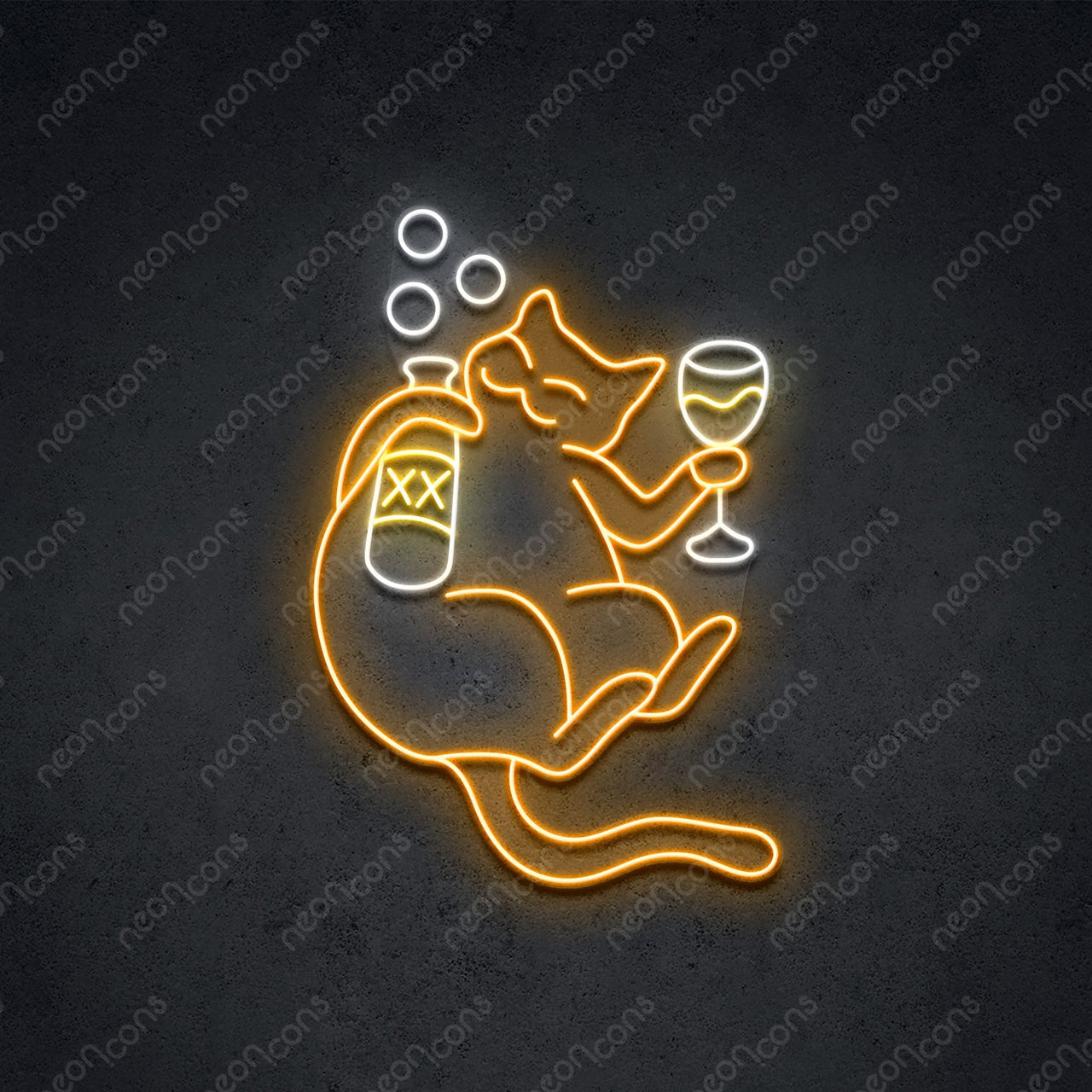 "Tabbed Out Tabby" LED Neon 45cm (1.5ft) / Yellow / LED Neon by Neon Icons