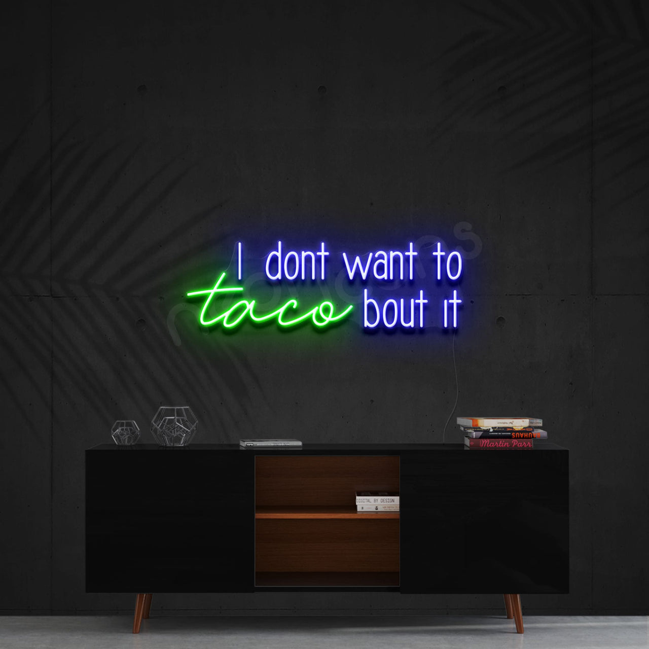 "Taco Bout It" Neon Sign 60cm (2ft) / Blue & Green / LED by Neon Icons