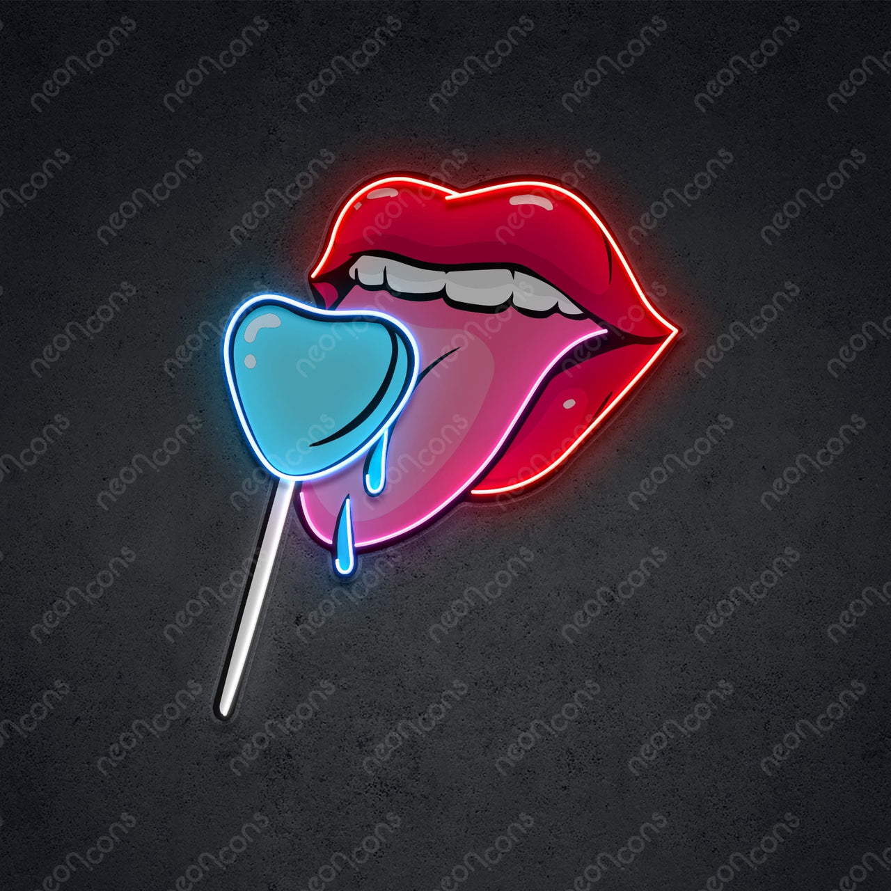 "Taste of Love" LED Neon x Print 45cm (1.5ft) / Ice Blue / LED Neon x Print by Neon Icons