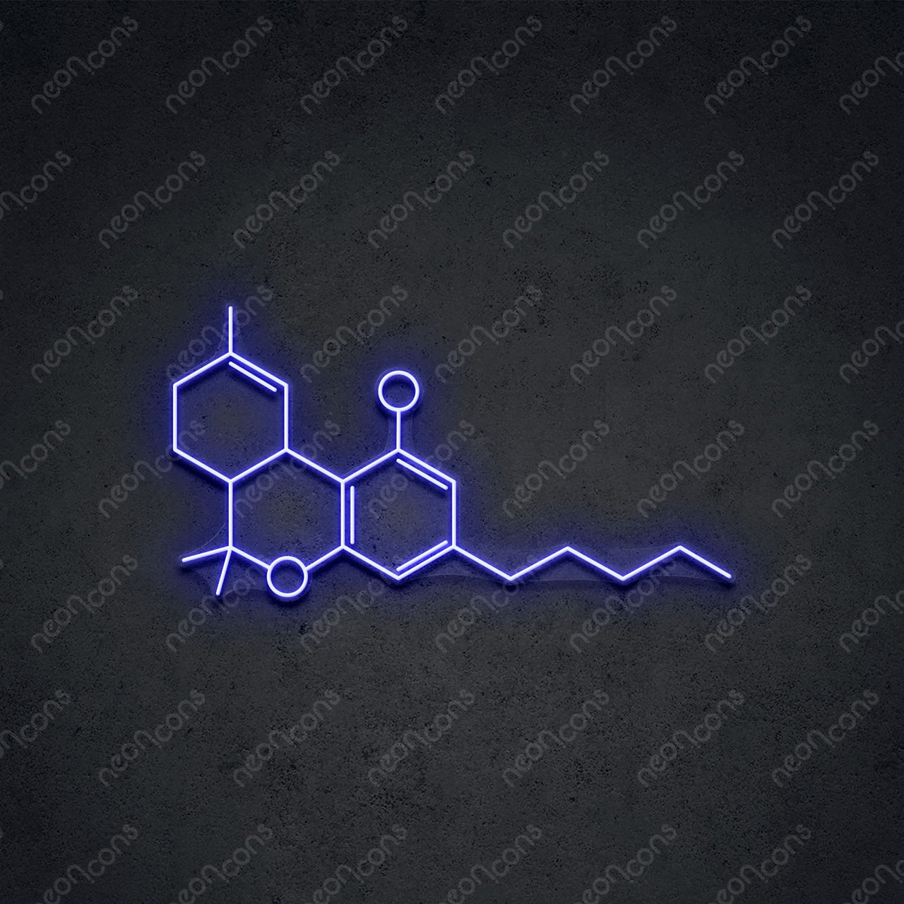 "THC Molecule" LED Neon 60cm (2ft) / Blue / LED Neon by Neon Icons