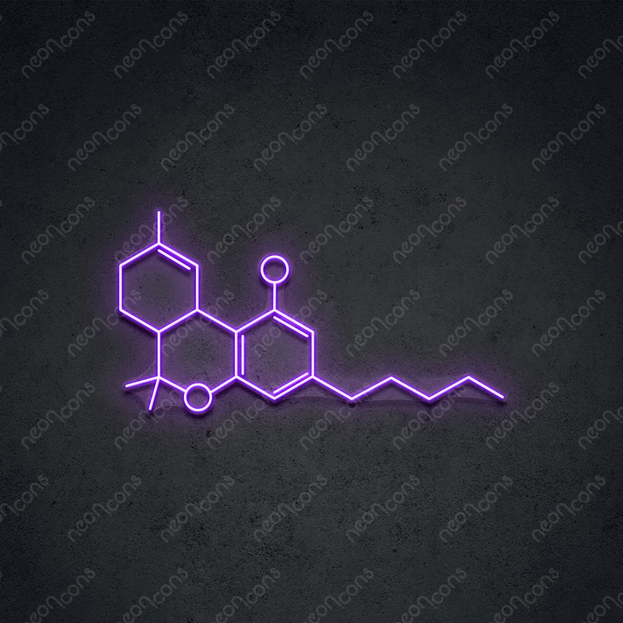 "THC Molecule" LED Neon 60cm (2ft) / Purple / LED Neon by Neon Icons