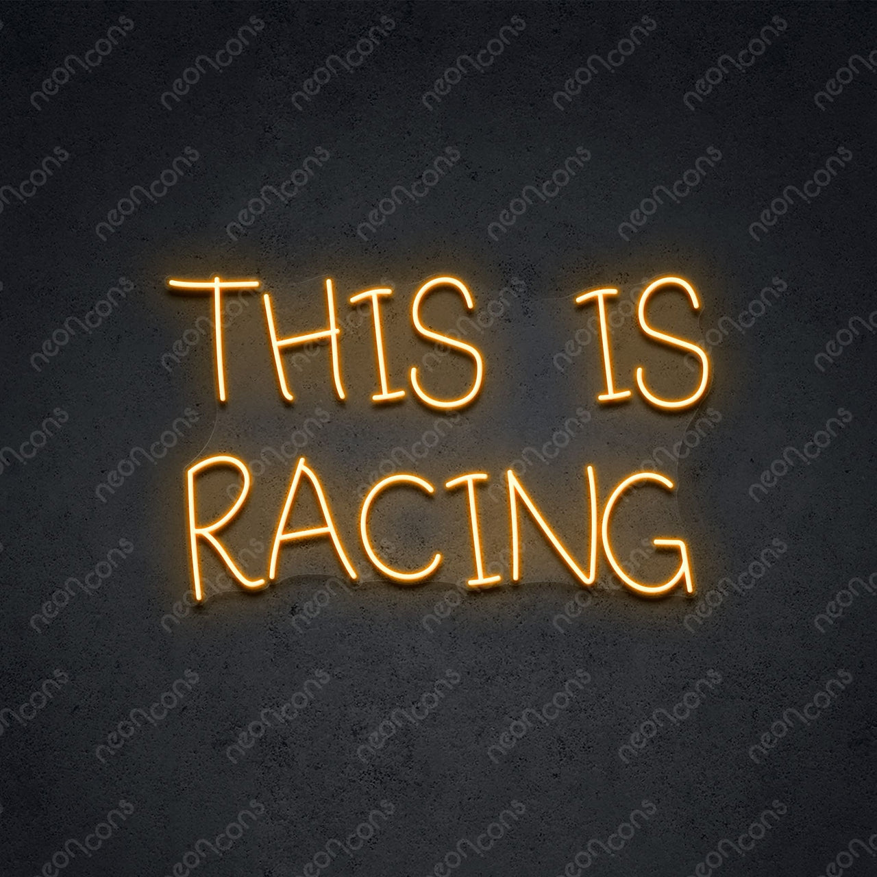 "This is Racing" LED Neon 60cm (2ft) / Orange / LED Neon by Neon Icons