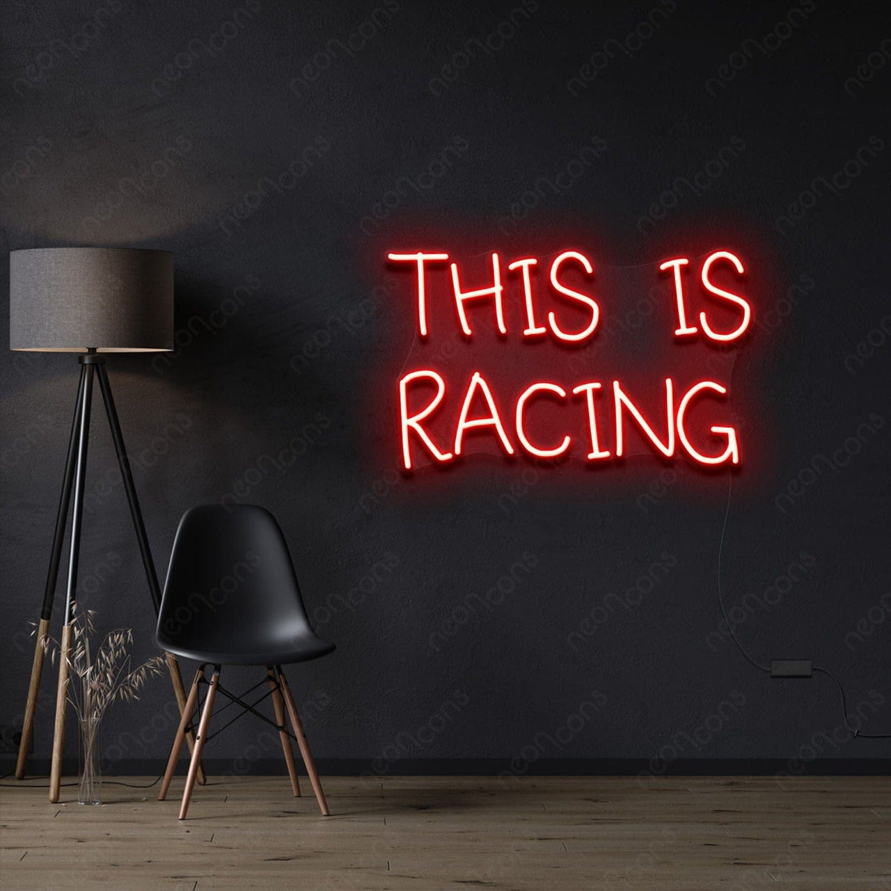 "This is Racing" Neon Sign 60cm (2ft) / Red / LED Neon by Neon Icons