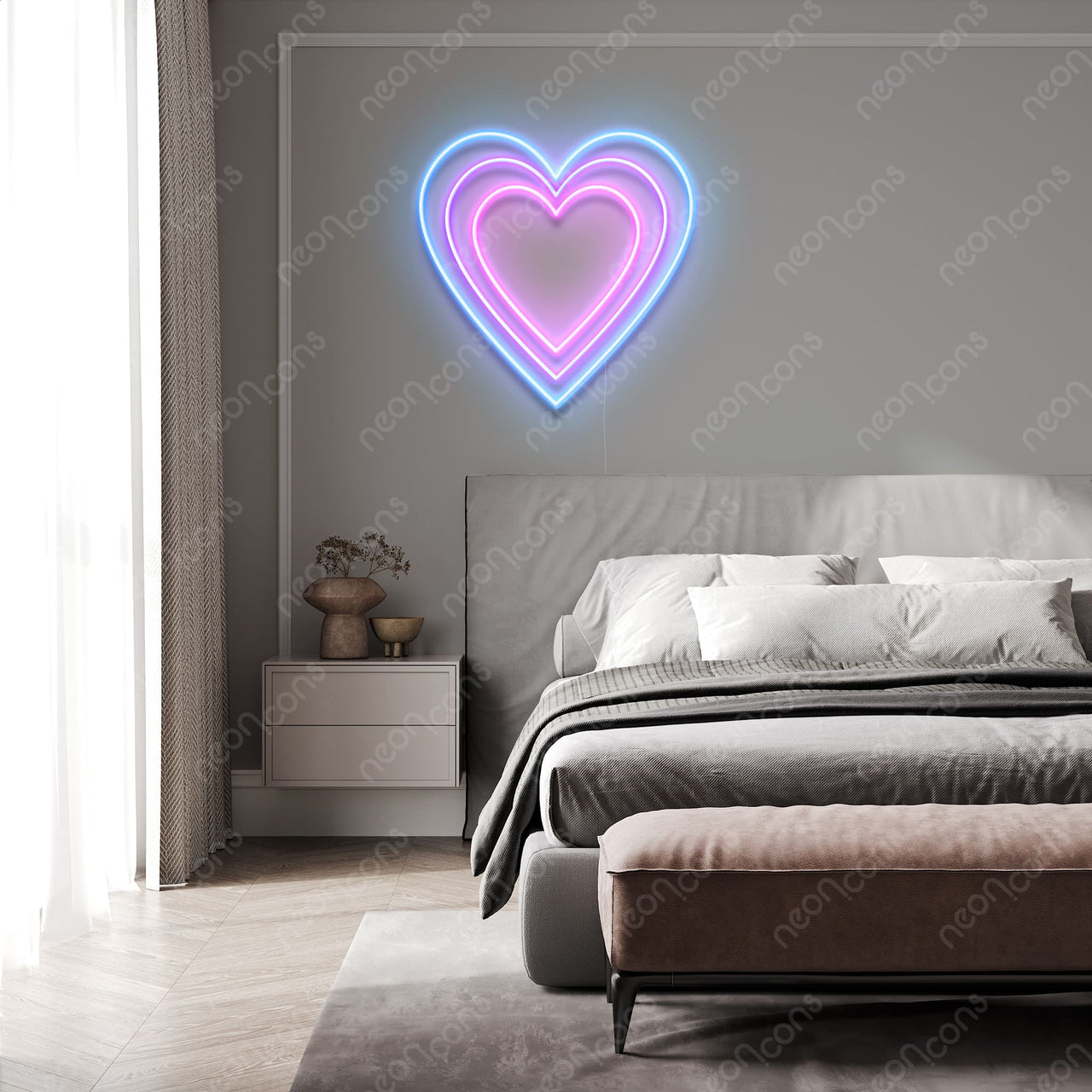 "Triple Hearts" LED Neon by Neon Icons