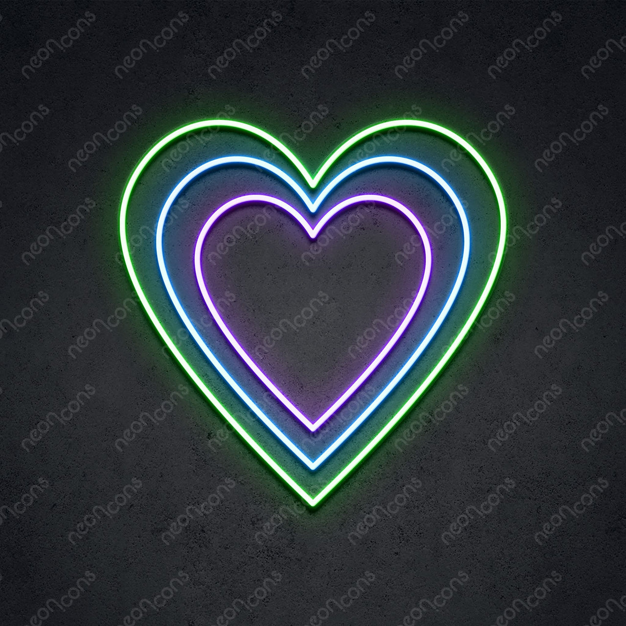 "Triple Hearts" LED Neon 45cm (1.5ft) / Cool / LED Neon by Neon Icons