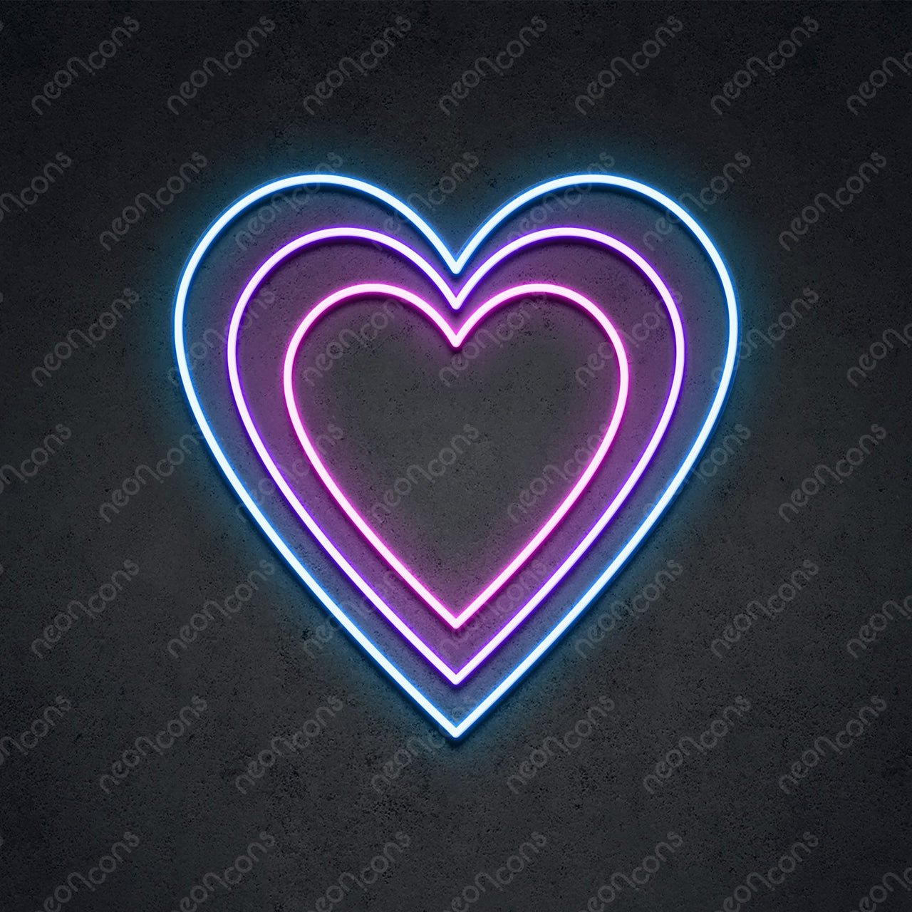 "Triple Hearts" LED Neon 45cm (1.5ft) / Pastel / LED Neon by Neon Icons