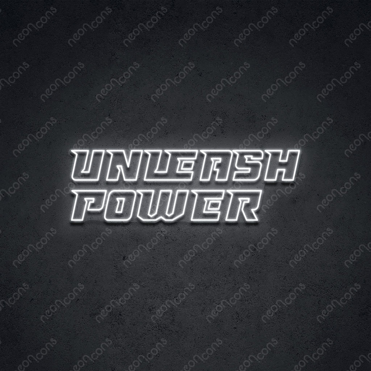 "Unleash Power" LED Neon 90cm (3ft) / White / LED Neon by Neon Icons