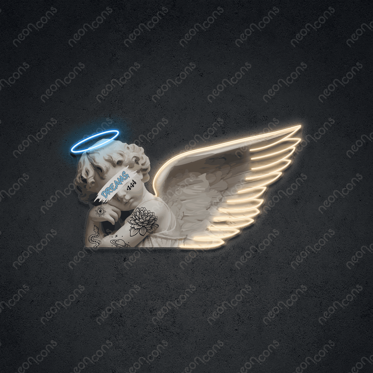 "Winging it" LED Neon x Print 45cm (1.5ft) / Ice Blue / LED Neon x Print by Neon Icons