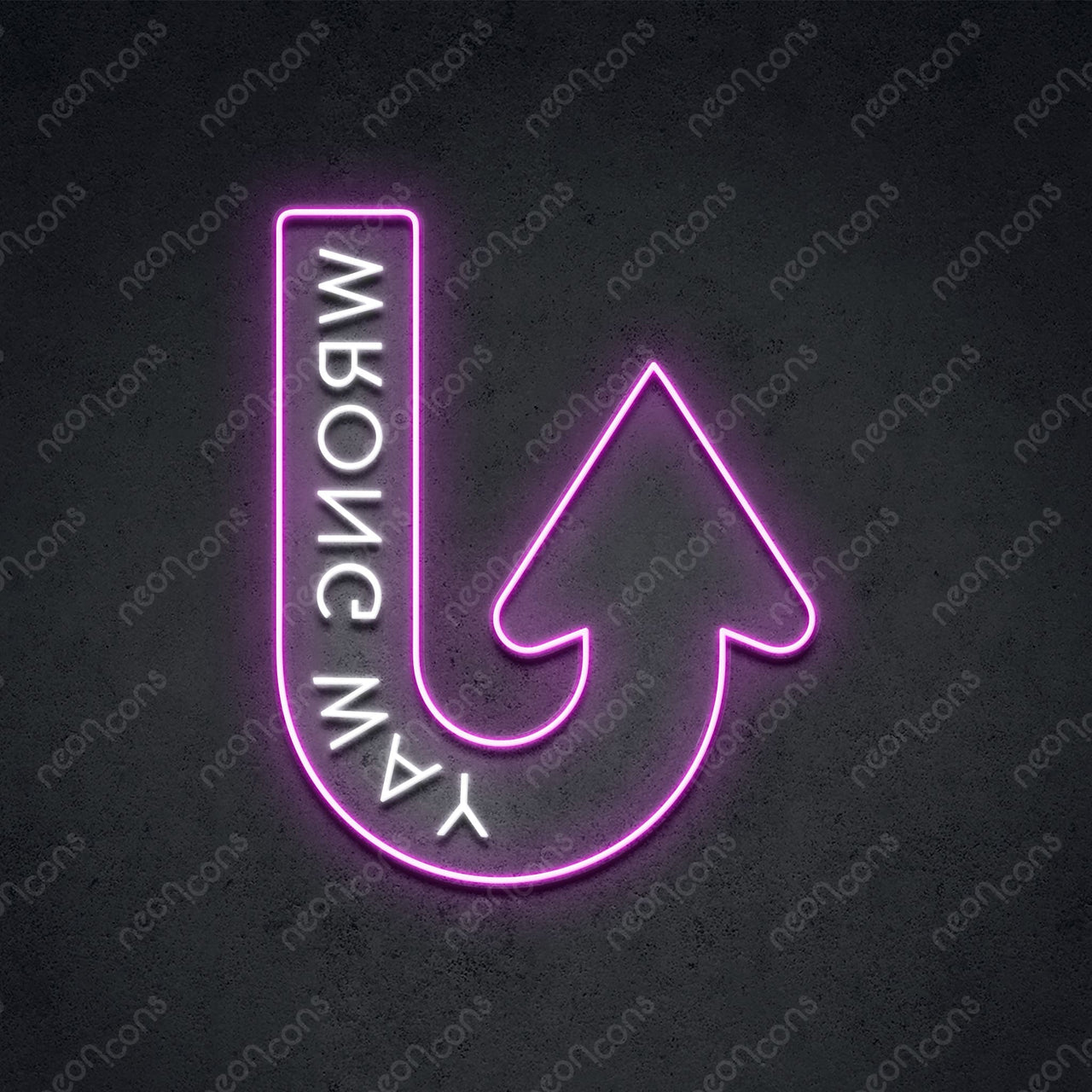 "Wrong Way" LED Neon 60cm (2ft) / Pink / LED Neon by Neon Icons