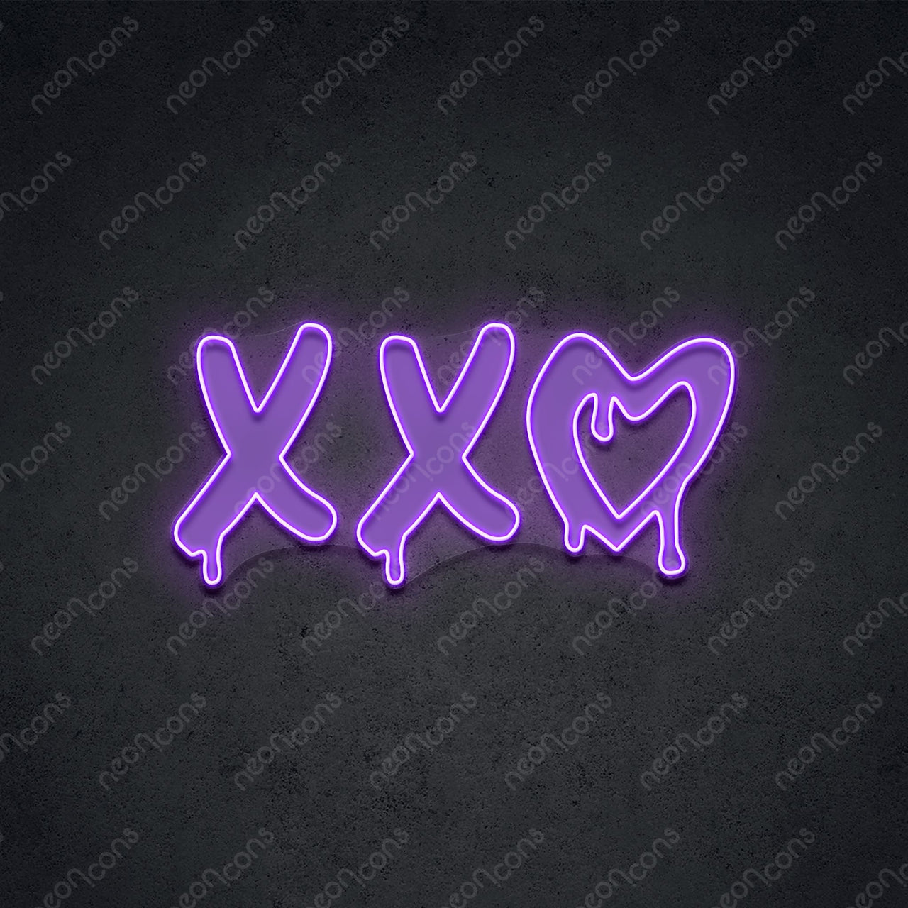 "XXO" LED Neon x Print 45cm (1.5ft) / Purple / LED Neon x Print by Neon Icons