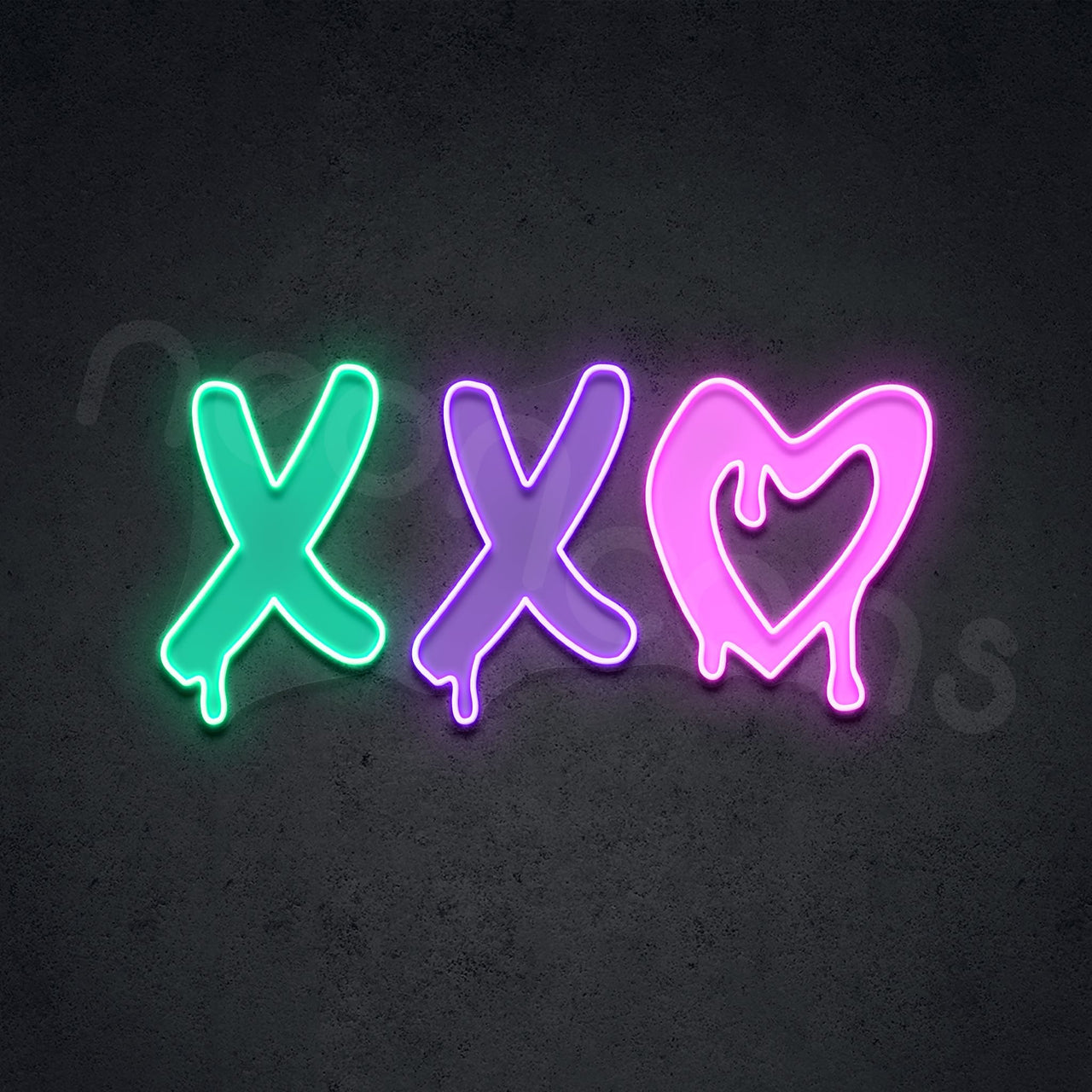 "XXO" Neon x Acrylic Artwork by Neon Icons