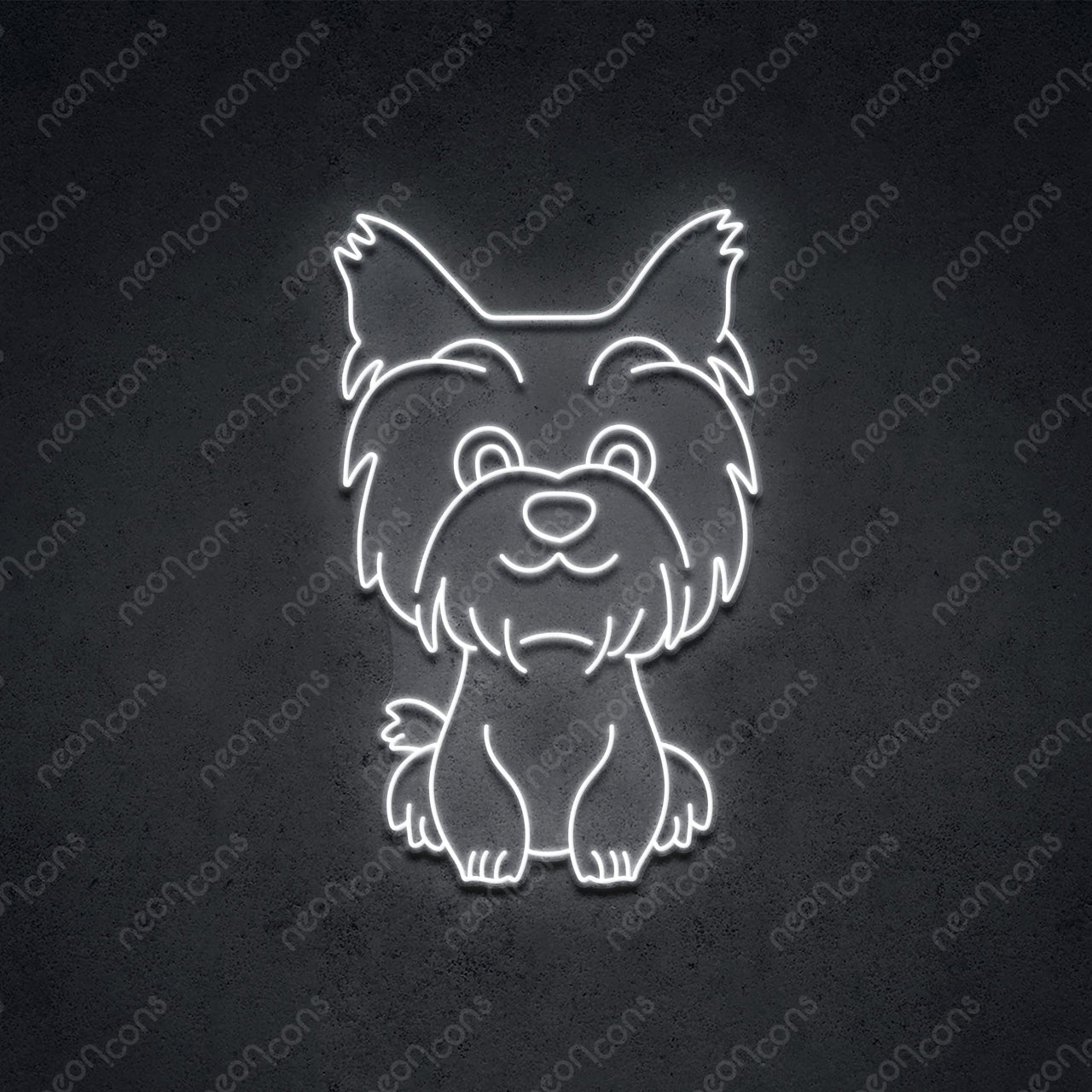 "Yorkshire terrier Puppy" LED Neon 60cm (2ft) / White / LED Neon by Neon Icons