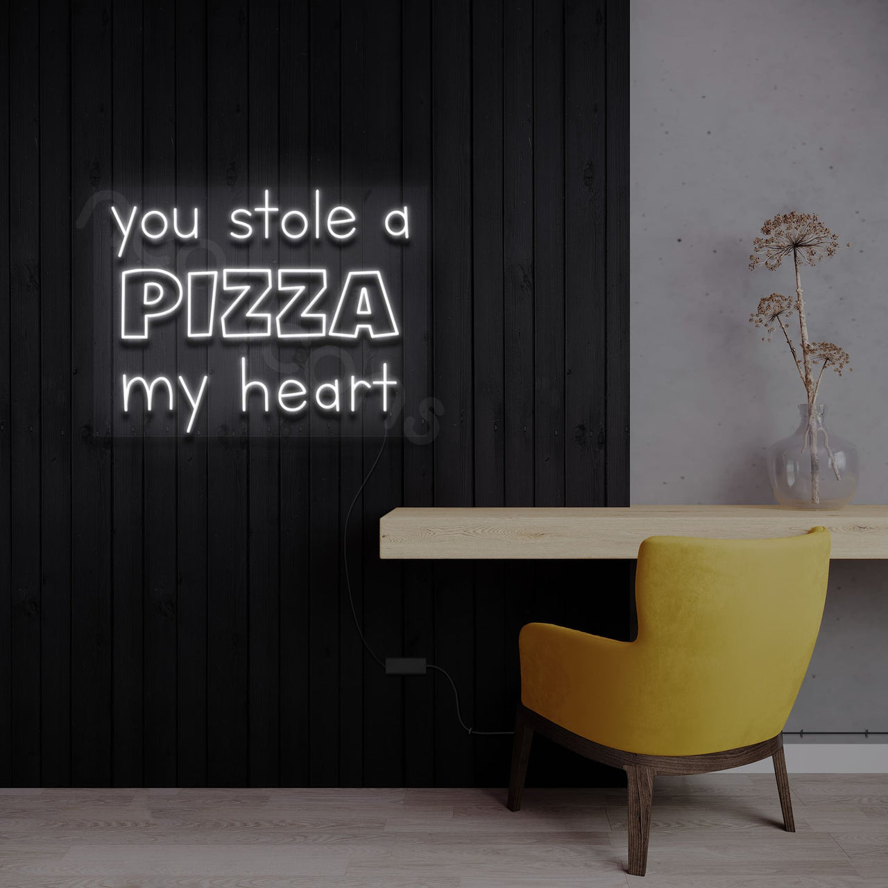 "You Stole" Neon Sign 60cm (2ft) / White / LED by Neon Icons