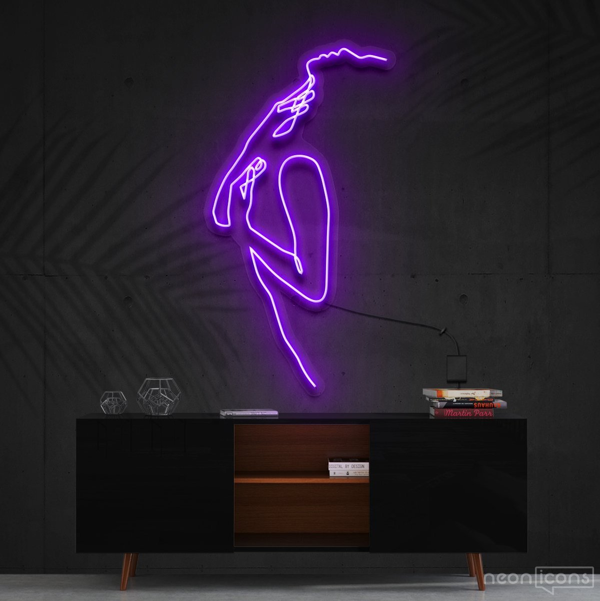 "A Minimalist Touch" Neon Sign 60cm (2ft) / Purple / Cut to Square by Neon Icons