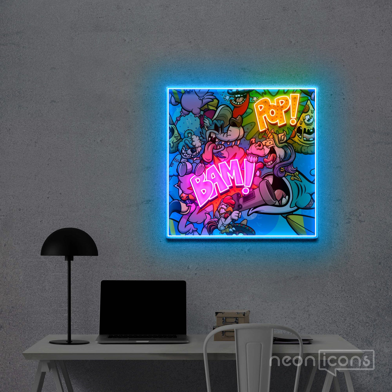 "Bam Pop"" Neon x Acrylic Artwork by Neon Icons