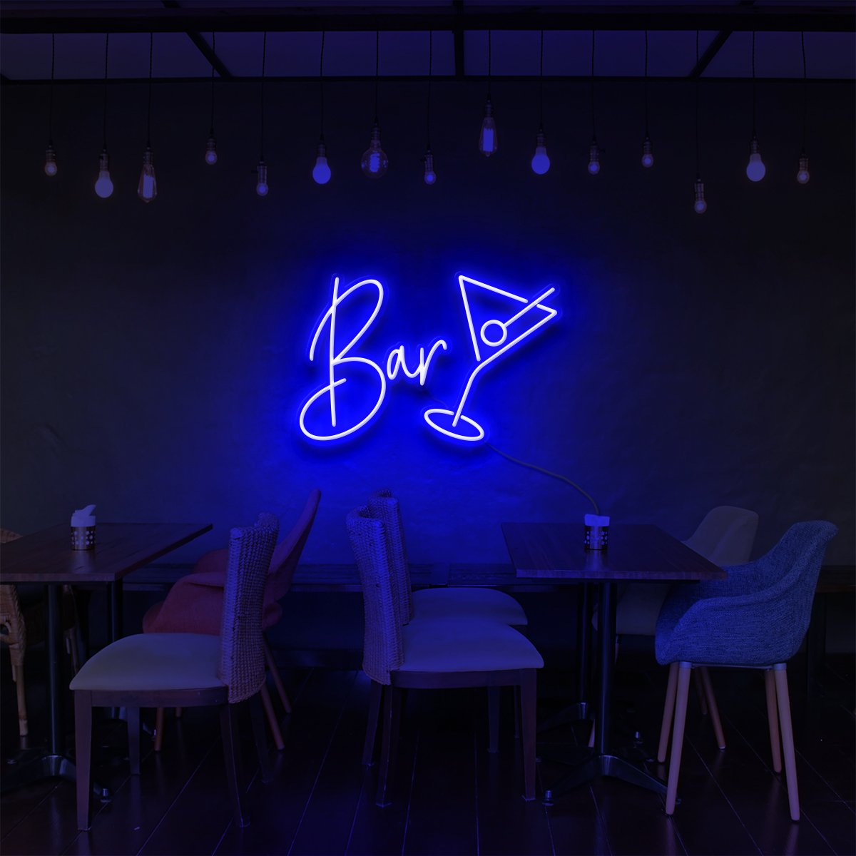 "Bar" Neon Sign for Bars & Restaurants 60cm (2ft) / Blue / LED Neon by Neon Icons