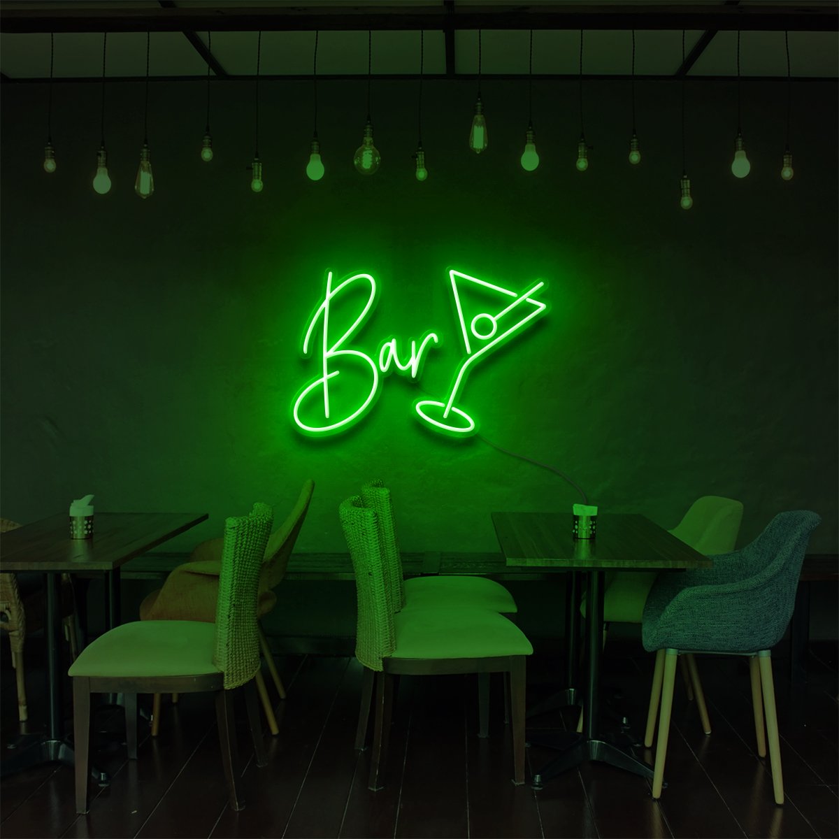 "Bar" Neon Sign for Bars & Restaurants 60cm (2ft) / Green / LED Neon by Neon Icons