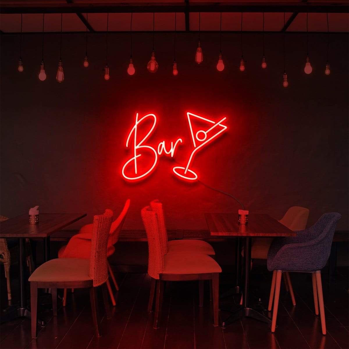 "Bar" Neon Sign for Bars & Restaurants 60cm (2ft) / Red / LED Neon by Neon Icons