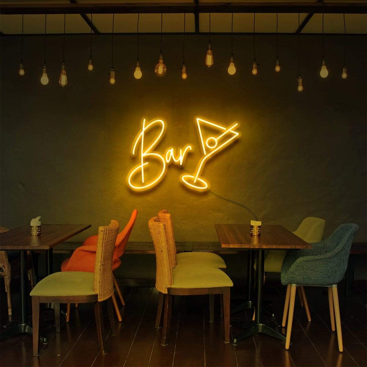 "Bar" Neon Sign for Bars & Restaurants 60cm (2ft) / Yellow / LED Neon by Neon Icons
