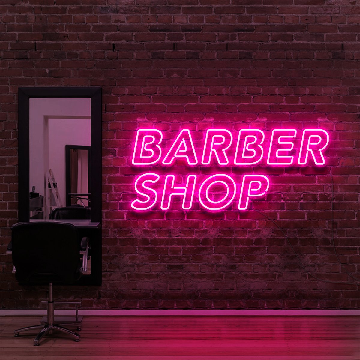 "Barbershop" Neon Sign for Hair Salons & Barbershops 60cm (2ft) / Pink / LED Neon by Neon Icons