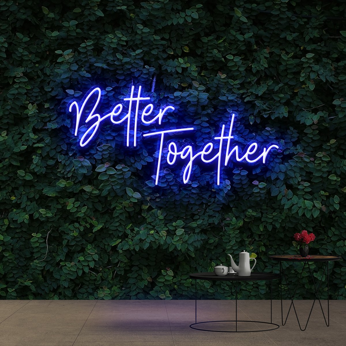 "Better Together" Neon Sign 60cm (2ft) / Blue / Cut to Shape by Neon Icons