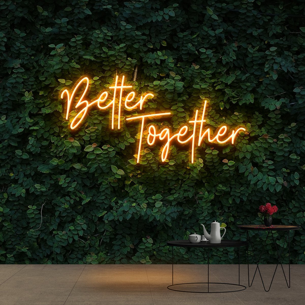"Better Together" Neon Sign 60cm (2ft) / Orange / Cut to Shape by Neon Icons