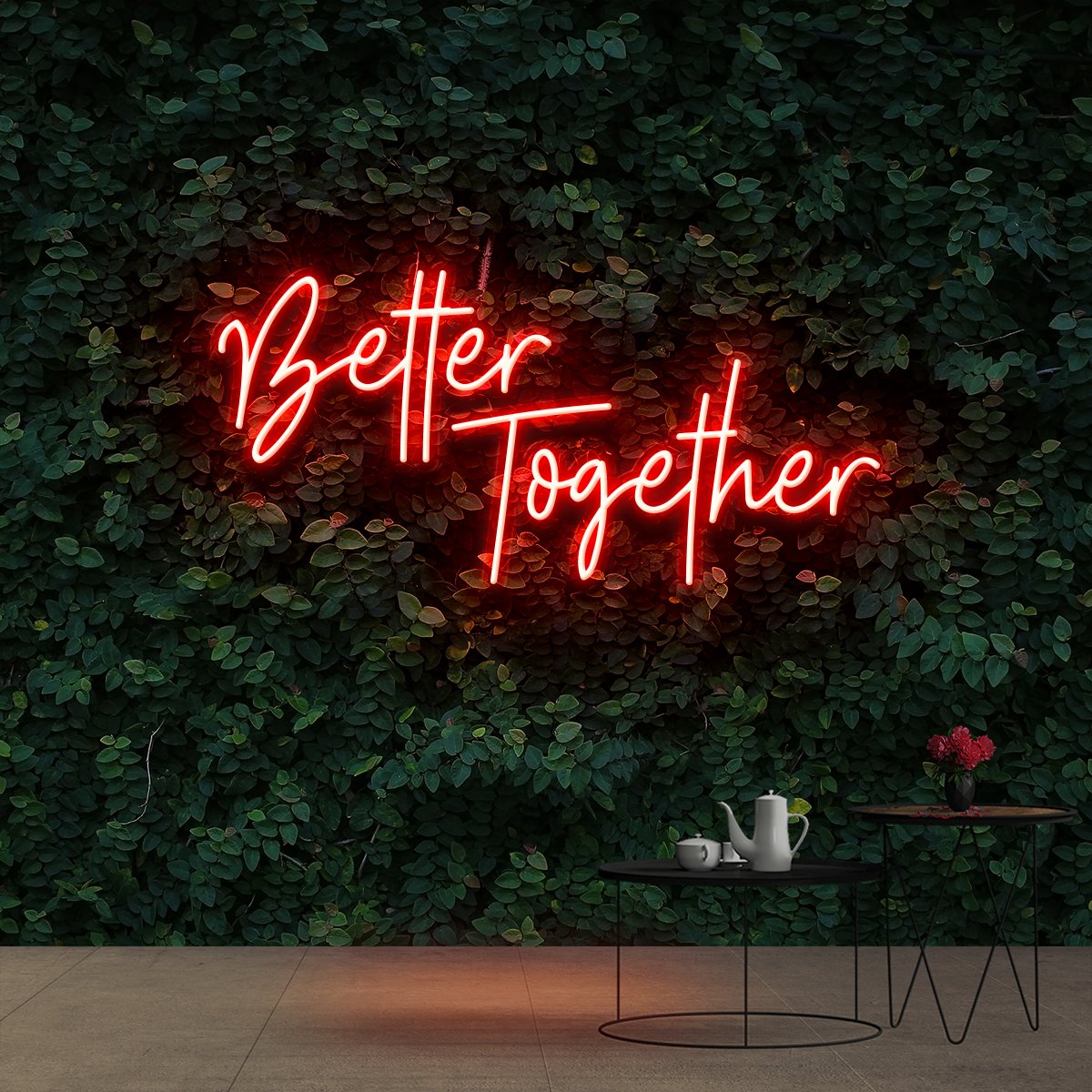 "Better Together" Neon Sign 60cm (2ft) / Red / Cut to Shape by Neon Icons