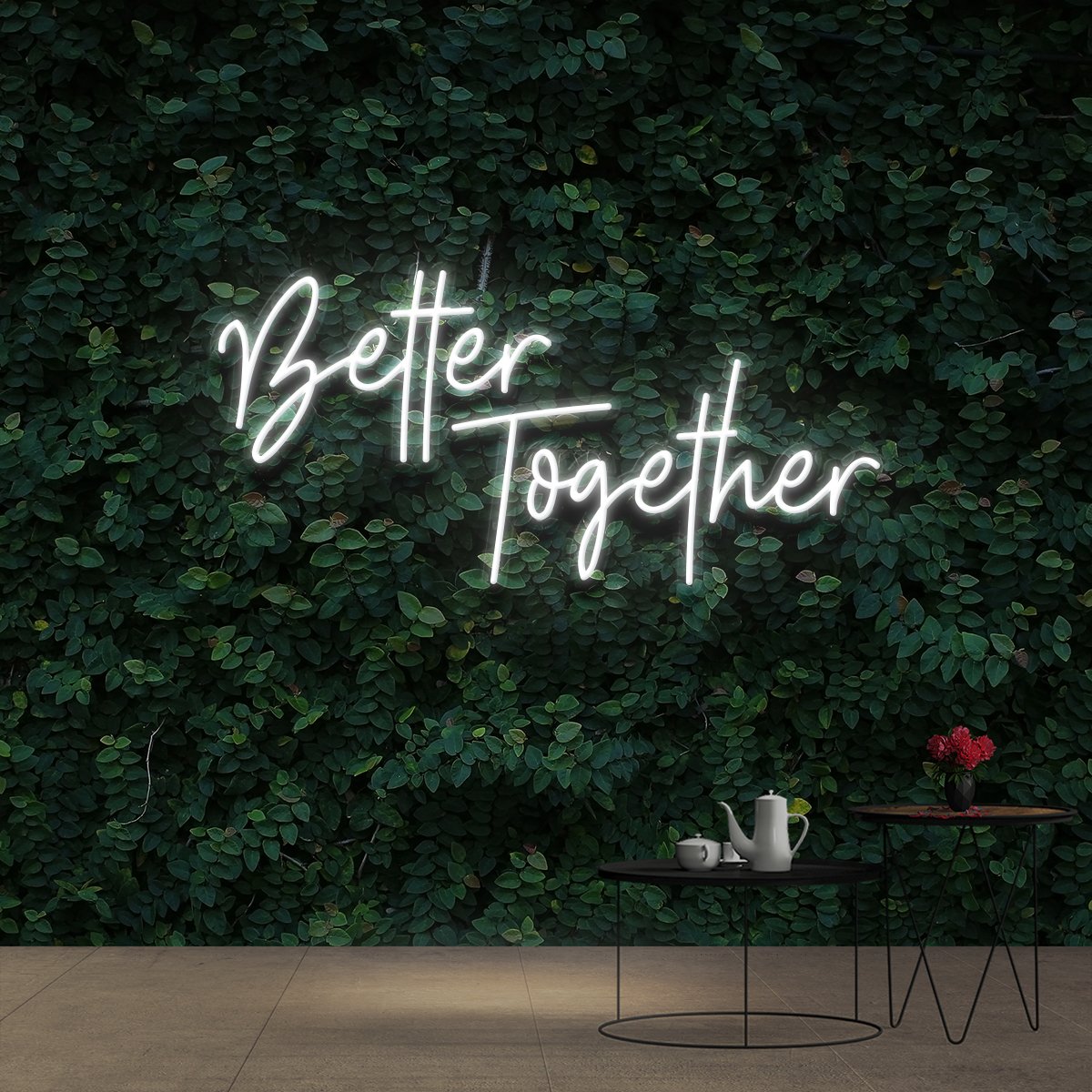 "Better Together" Neon Sign 60cm (2ft) / White / Cut to Shape by Neon Icons