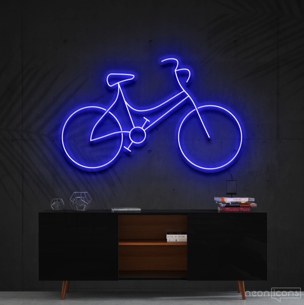 "Bicycle" Neon Sign 60cm (2ft) / Blue / Cut to Shape by Neon Icons