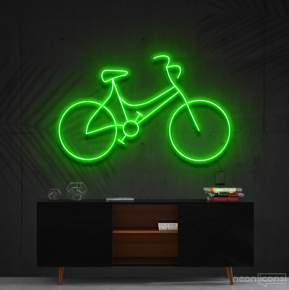 "Bicycle" Neon Sign 60cm (2ft) / Green / Cut to Shape by Neon Icons