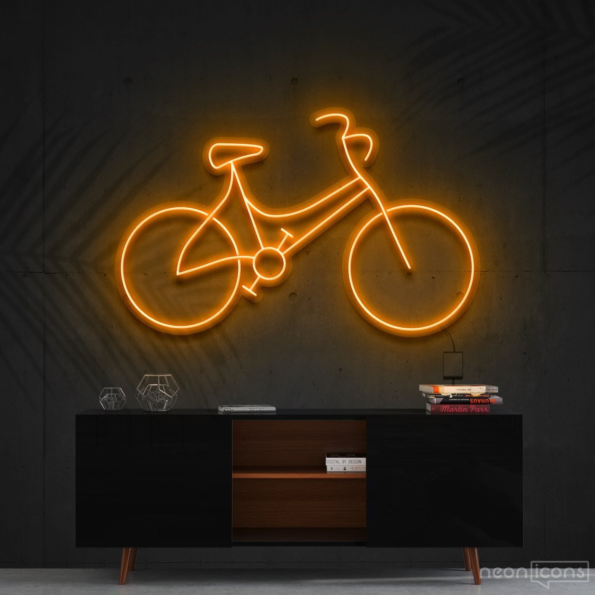 "Bicycle" Neon Sign 60cm (2ft) / Orange / Cut to Shape by Neon Icons