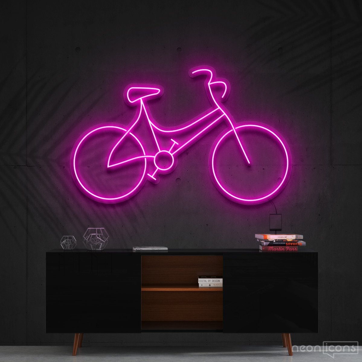 "Bicycle" Neon Sign 60cm (2ft) / Pink / Cut to Shape by Neon Icons